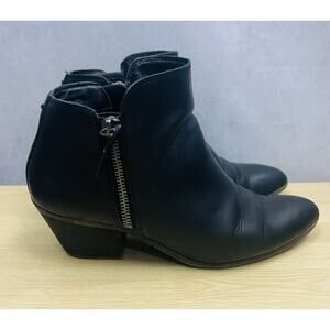 Frye Judith Double Zip Womens Size 8M Black Leather Block Heel Bootie